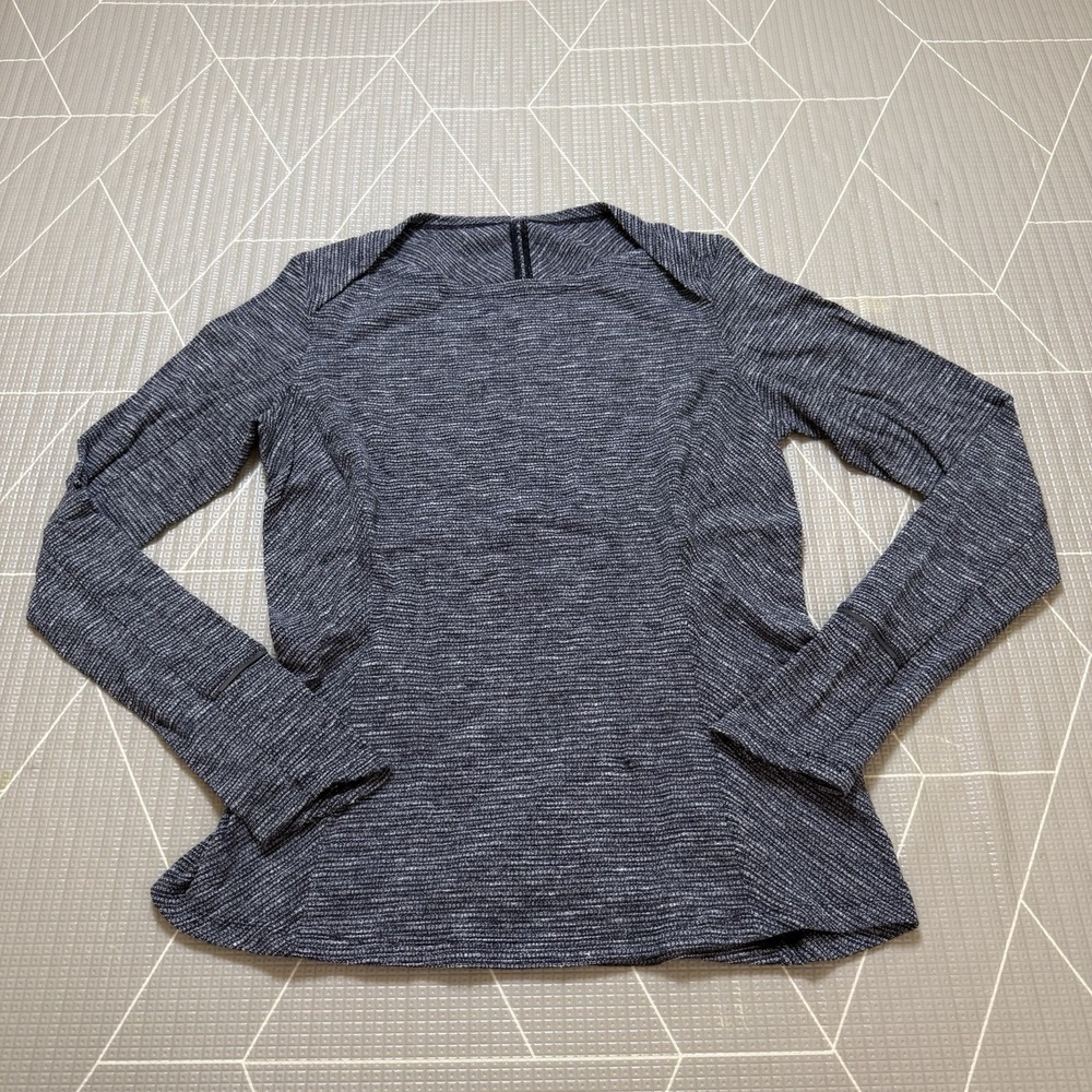 Lululemon Kanto Catch Me Long Sleeve 12 Black White Cold Weather Training